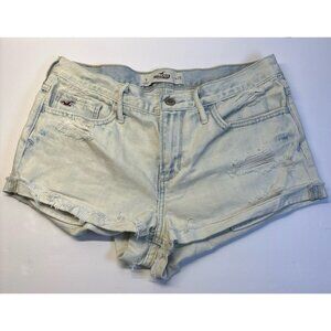 Hollister White Wash Denim Jean shorts (size 9) high rise distressed‎